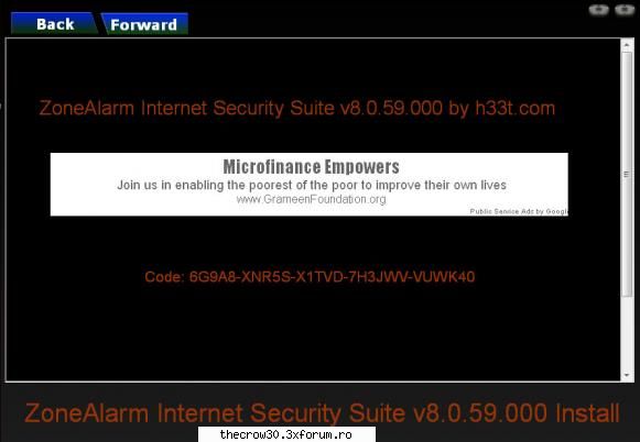 zonealarm internet security suite + serial.rar